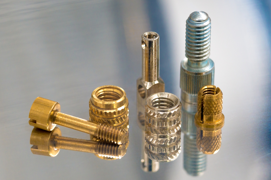 Set of machined fasteners ready for immediate supply.